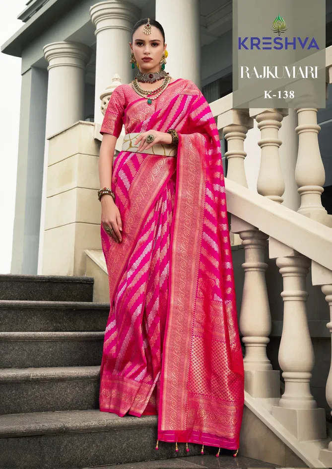 Rajkumari By Kreshva Banarasi Silk Occasion Wear Sarees Wholesale Online